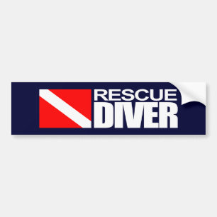 Pegatina Para Coche Buceador 4 Bumpersticker del rescate