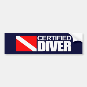 Pegatina Para Coche Buceador certificado 4 Bumpersticker