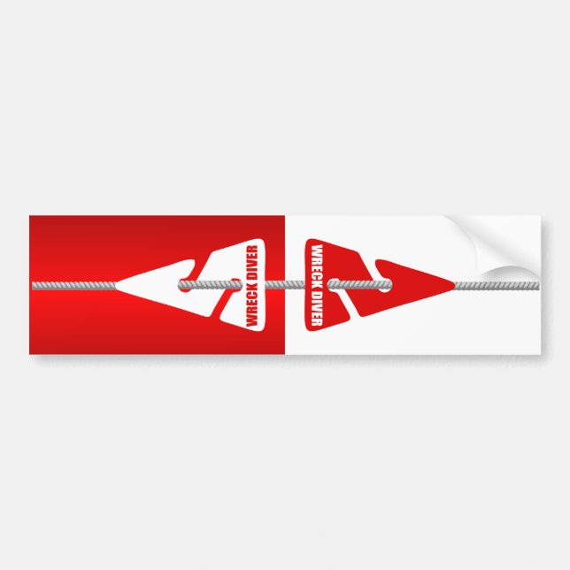 Pegatina Para Coche Buceo con restos (marcadores de línea) (Frente)