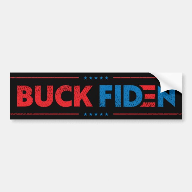 Pegatina Para Coche Buck Fiden gracioso anti Biden pro Trump (Frente)