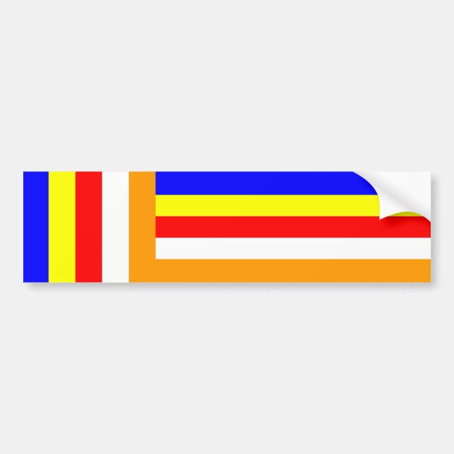 Pegatina Para Coche Buddhism - bandera budista (Frente)