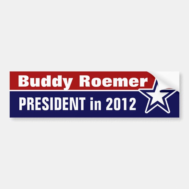 Pegatina Para Coche Buddy Roemer presidente en 2012 (Frente)