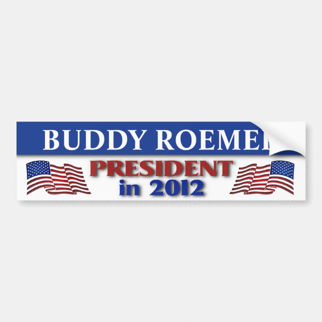 Pegatina Para Coche Buddy Roemer presidente en 2012 (Frente)