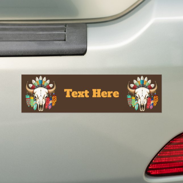 Pegatina Para Coche Buffalo Skull Native American Emblem (en coche)