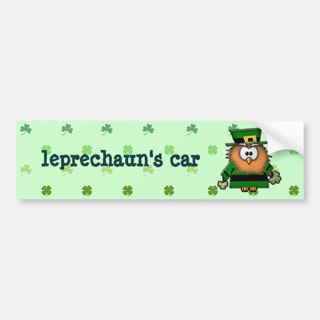 Pegatina Para Coche búho del leprechaun (Frente)