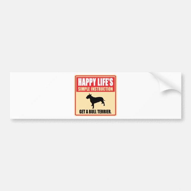 Pegatina Para Coche Bull terrier (Frente)