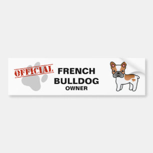 Pegatina Para Coche Bulldog Francés Cartoon Piebald Rojo
