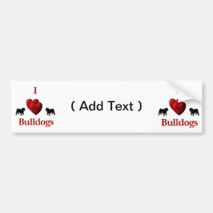 Pegatina Para Coche Bulldoges del corazón