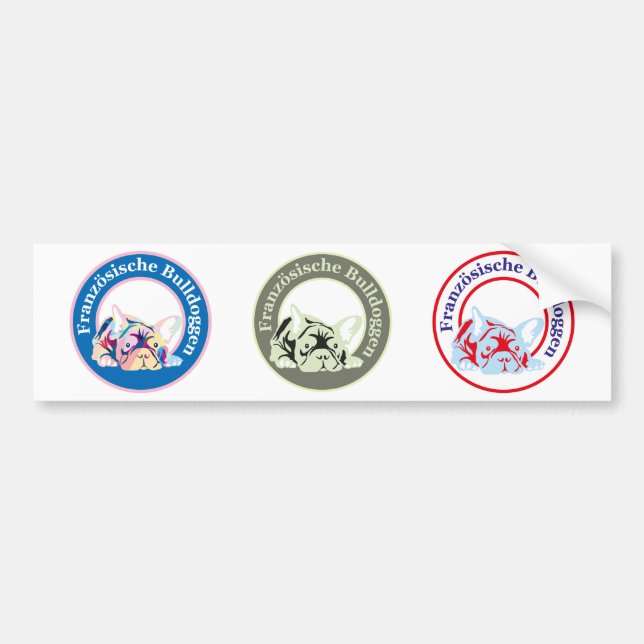 Pegatina Para Coche Bulldogs francesas (Frente)