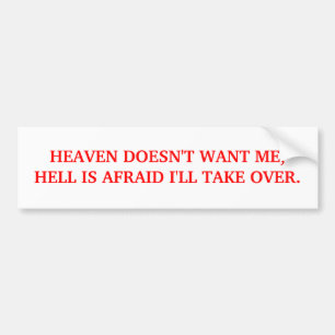 PEGATINA PARA COCHE BUMPER-HEAVEN NO ME QUIERE