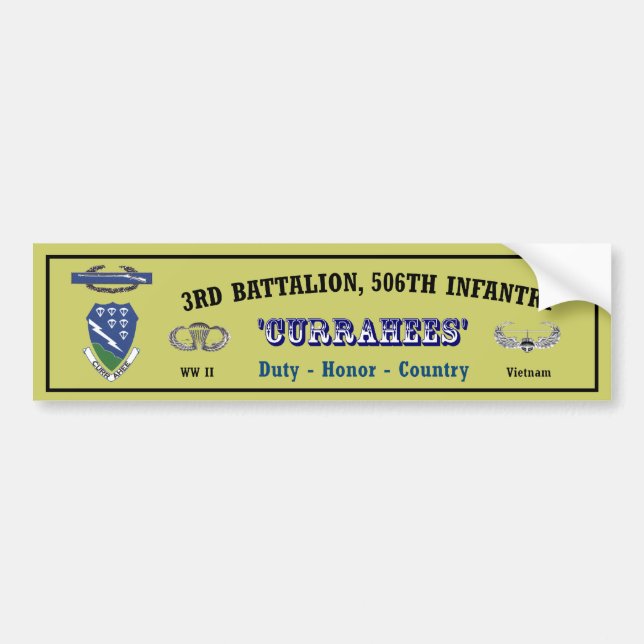 Pegatina Para Coche Bumper.Sticker_3-506th.Vietnam (Frente)