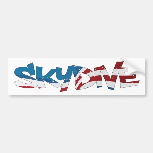 PEGATINA PARA COCHE BUMPER STICKER SKYDIVE USA (Frente)