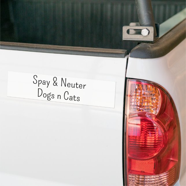 Pegatina Para Coche Bumper Sticker Spay & Neuter Dogs & Cats (En Camión)