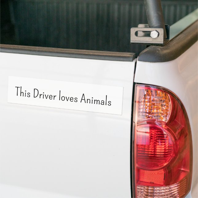 Pegatina Para Coche Bumper Sticker This Driver loves Animals (En Camión)