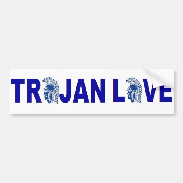 Pegatina Para Coche Bumper Sticker Trojan Love (Frente)