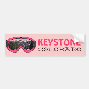 Pegatina Para Coche Bumpersticador de la escala de nieve rosa Keystone