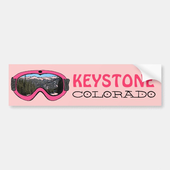 Pegatina Para Coche Bumpersticador de la escala de nieve rosa Keystone (Frente)