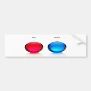 Pegatina Para Coche Bumpersticker azul y rojo de la píldora