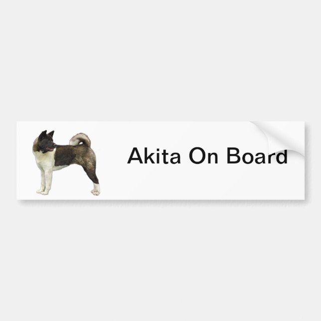 Pegatina Para Coche Bumpersticker de Akita (Frente)