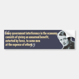 Pegatina Para Coche Bumpersticker de Ayn Rand