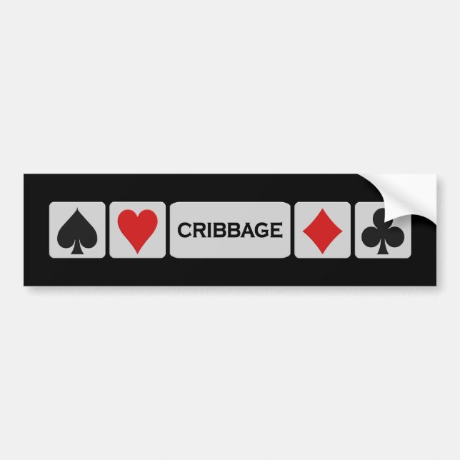 Pegatina Para Coche Bumpersticker de Cribbage (Frente)
