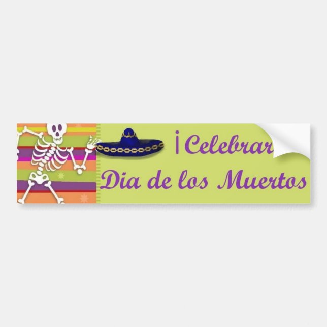 Pegatina Para Coche Bumpersticker de Dia de los Muertos (Frente)