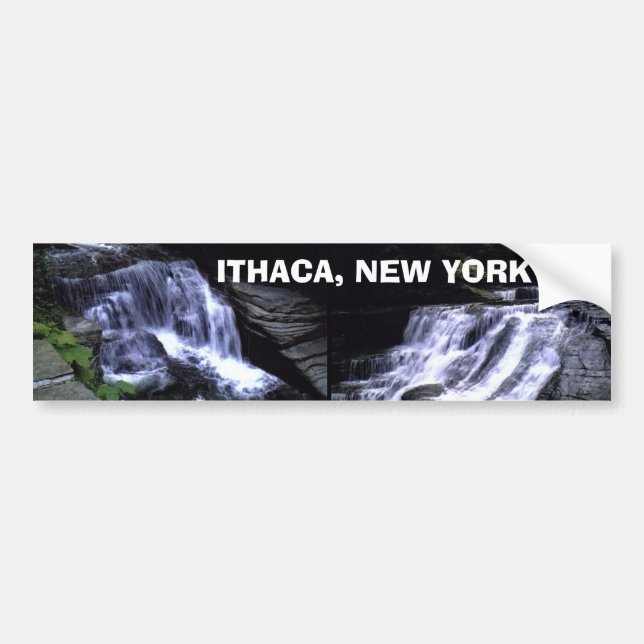 Pegatina Para Coche Bumpersticker de ITHACA, NUEVA YORK (Frente)