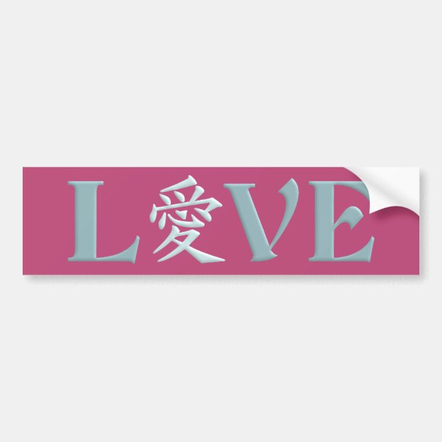 Pegatina Para Coche Bumpersticker de Kanji Love (Frente)