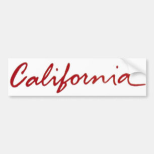 Pegatina Para Coche Bumpersticker de letras blancas rojas de Californi