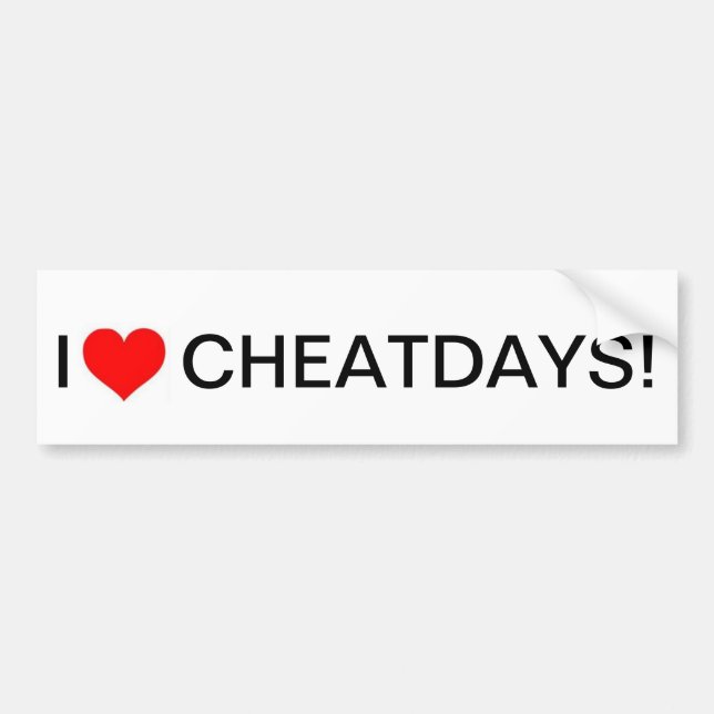 Pegatina Para Coche Bumpersticker de los cheatdays del corazón I (Frente)