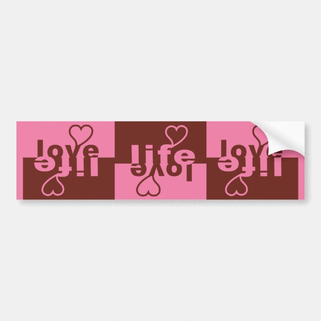 Pegatina Para Coche Bumpersticker de Love Life (Frente)