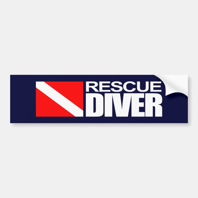 Pegatina Para Coche Bumpersticker de Rescue Diver 4 (Frente)