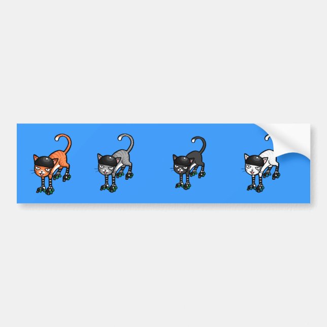 Pegatina Para Coche Bumpersticker de Rollercats (Frente)