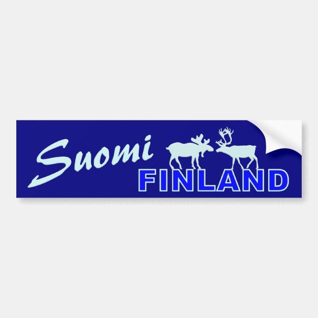 Pegatina Para Coche Bumpersticker de Suomi Finlandia (Frente)