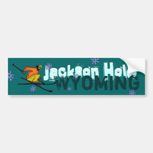 Pegatina Para Coche Bumpersticker del esquí de Jackson Hole Wyoming