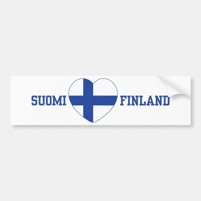 Pegatina Para Coche Bumpersticker del personalizado de SUOMI FINLANDIA (Frente)
