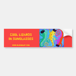 Pegatina Para Coche Bumpersticker - Guay Lizards en gafas de sol
