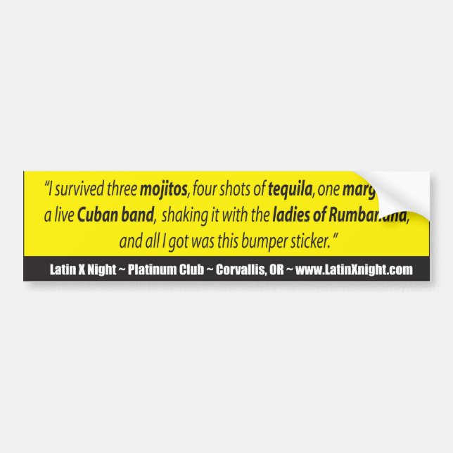 Pegatina Para Coche bumpersticker-latinx (Frente)