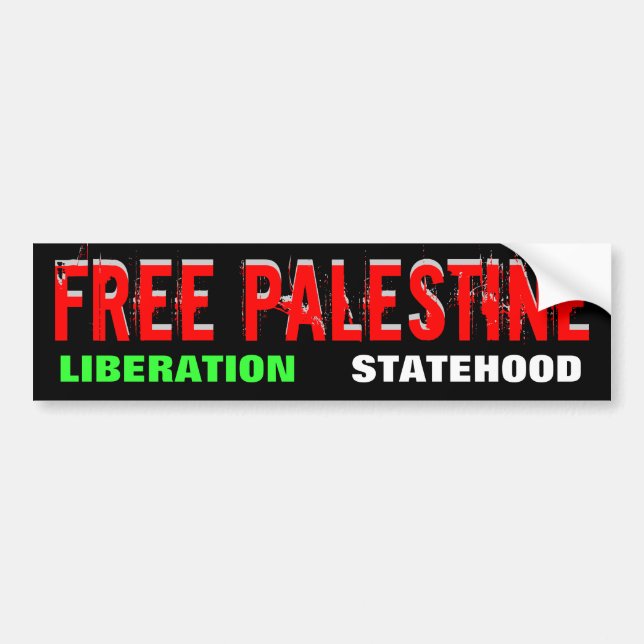 Pegatina Para Coche Bumpersticker LIBRE de PALESTINA (Frente)