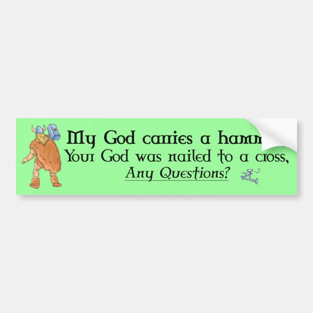 Pegatina Para Coche bumpersticker mi dios en Grn (Frente)