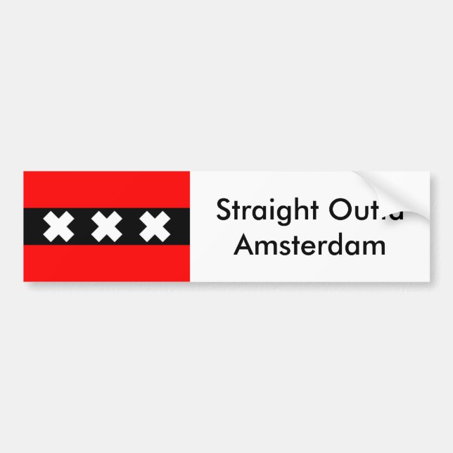 Pegatina Para Coche Bumpersticker recto de Outta Amsterdam (Frente)