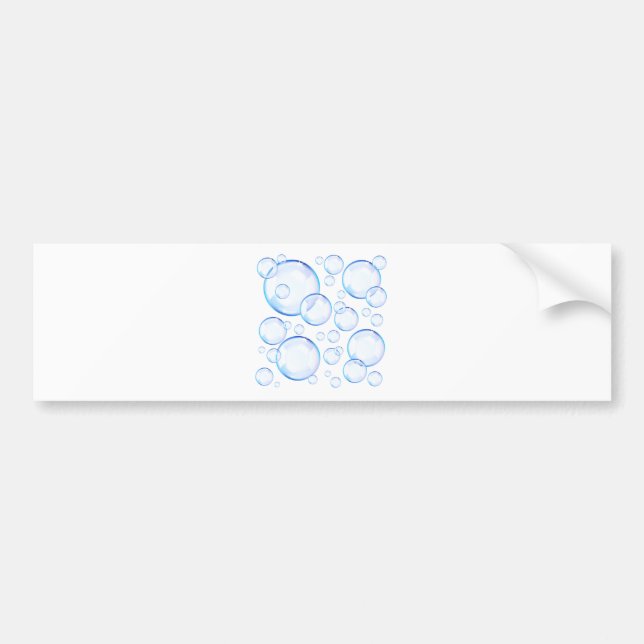 Pegatina Para Coche Burbujas de jabón azul transparente (Frente)