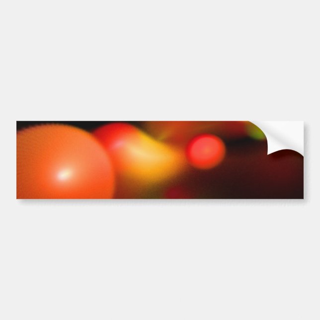 PEGATINA PARA COCHE BURBUJAS FRACTALES NEGRAS ROJAS DE NARANJA AMARILL (Frente)