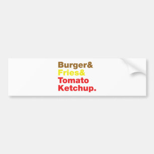 Pegatina Para Coche Burger & Fries & Tomate Ketchup.