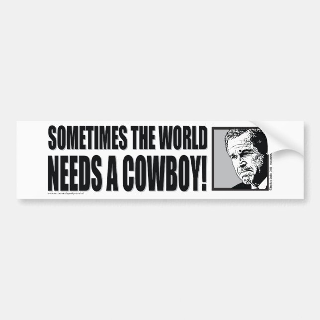 Pegatina Para Coche BUSH--COWBOY-White (Frente)