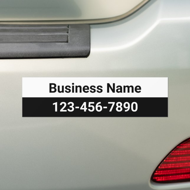 Pegatina Para Coche Business Name Phone Number Black White Promotional (en coche)