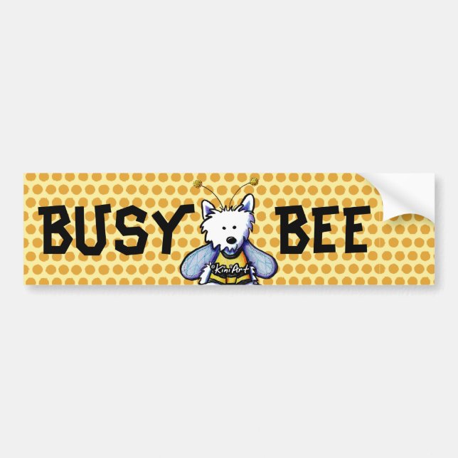 Pegatina Para Coche Busy Bee Westie Bumper Sticker (Frente)