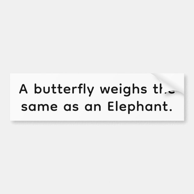Pegatina Para Coche Butterfly Elephant Weigh Same Hankamer Artjunkhaus (Frente)