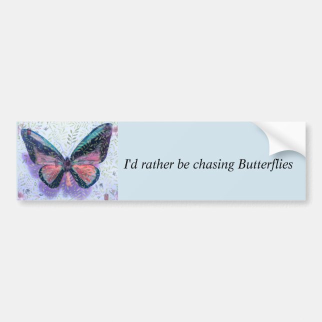 Pegatina Para Coche Butterfly Fantasy Bumper Sticker (Frente)