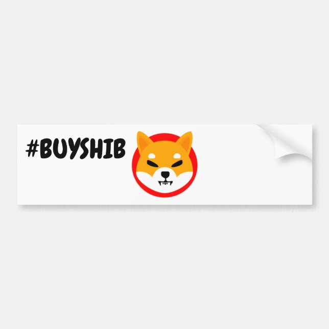 Pegatina Para Coche #BuyShib SHIBA Crypto (Frente)